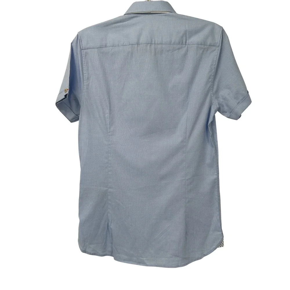 Ted Baker London‎ Boys Light Blue Short Sleeve Button Down Shirt Size 1